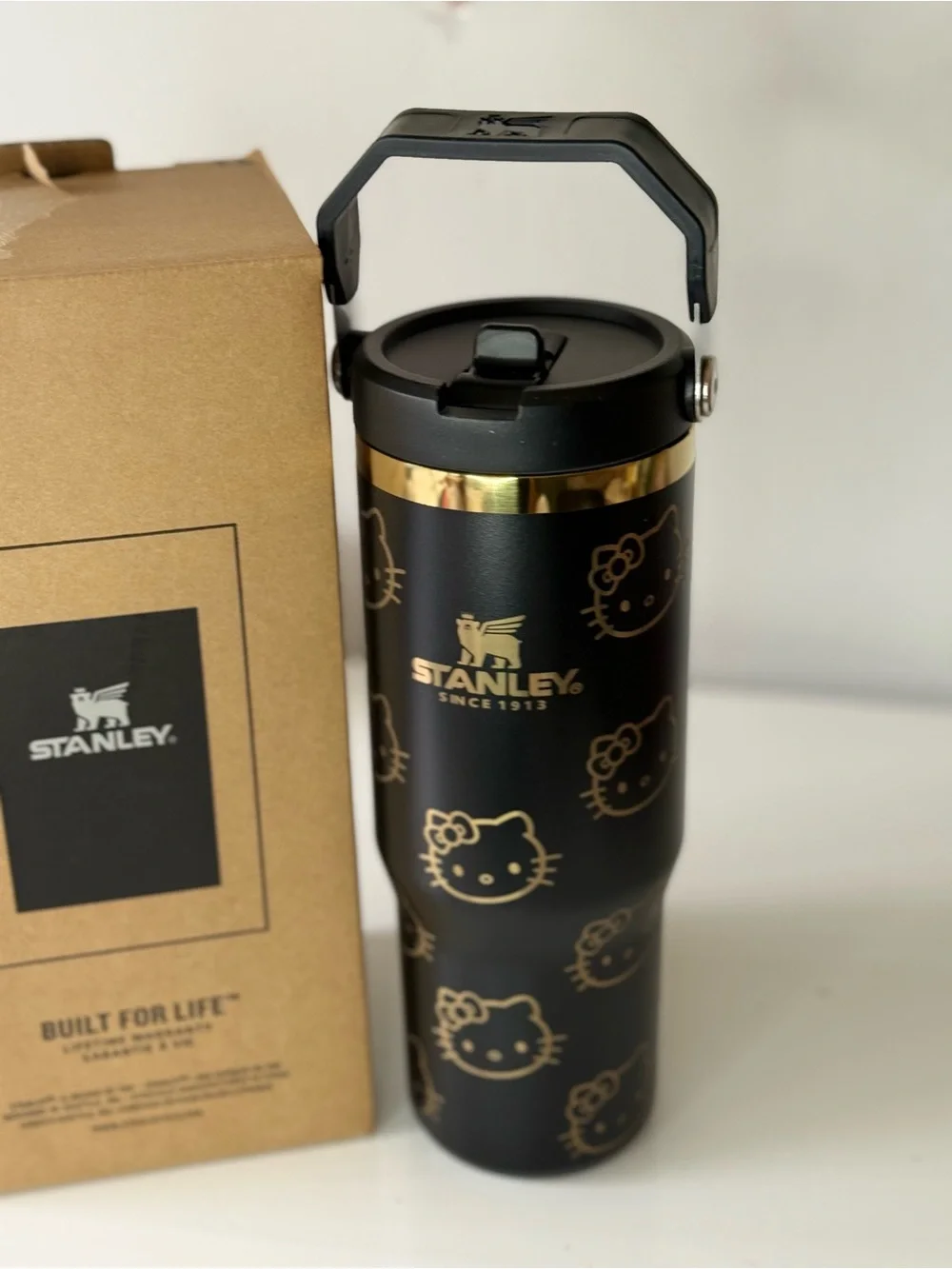 Stanley x Hello Kitty Black & Gold Travel Tumbler 30 oz - Picture 6 of 9